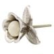 Silver Iron Cream Ceramic Bloom Cabinet Knobs